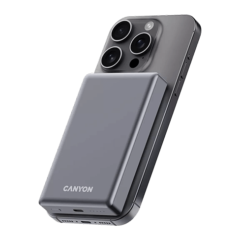 Canyon Power Bank OnPower 510 Magnetic | 10000 mAh Pelēks 3 img.