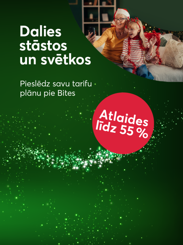 Pieslēdz savu tarifu plānu pie Bites. Atlaides līdz 55%.