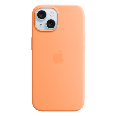 Apple iPhone 15 Silicone Case with MagSafe Orange Sorbet | Bite