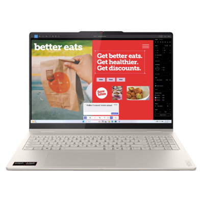 LENOVO YOGA 7 2IN1 RYZEN AI 7 350/16" 2.8K WQXGA+ (2880X1800) OLED 1100NITS (PEAK) / 500NITS (TYPICAL) GLOSSY / ANTI-FINGERPRINT, 100% DCI-P3, 120HZ, DOLBY VISION®, TÜV LOW BLUE LIGHT, DISPLAYHDR™ TRUE BLACK 1000, GLASS, TOUCH/16GB/1TB SSD/COPILOT+PC/W11H/ENG (SEASHELL) | Bite