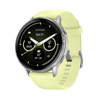 Garmin Smart Watch Venu 4 45 mm Silver/Citron Silicone Band | Bite